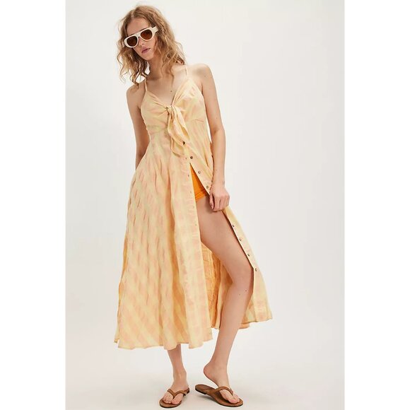 🆕 FREE PEOPLE Via Midi Dress / Creamsicle Combo - Picture 5 of 16